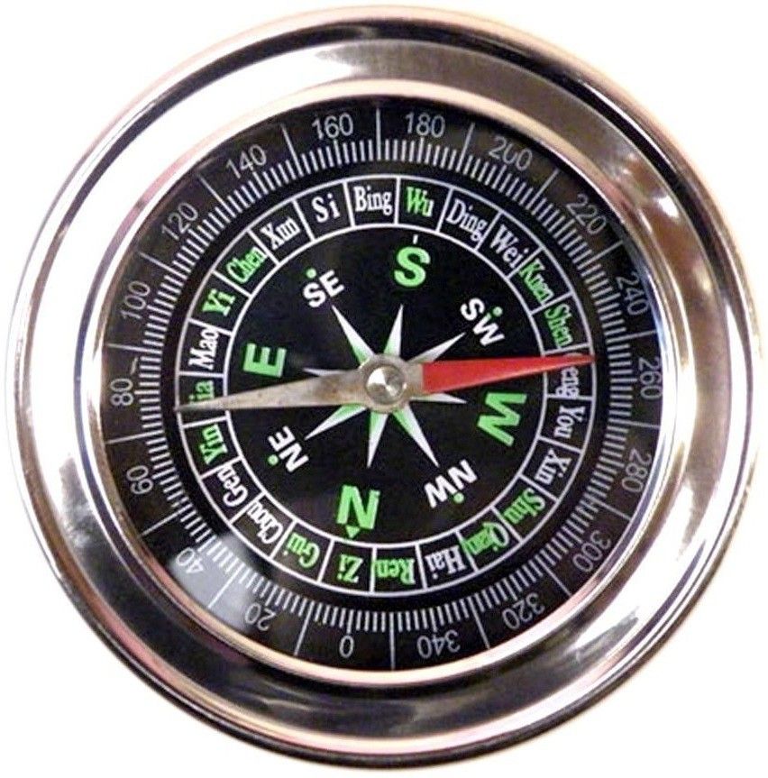 Stainless Steel Directional Magnetic Compass Travel - Black. Compass