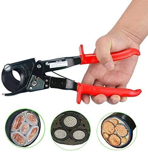 Cable Cutter,Heavy Duty Aluminum Copper Ratchet Cable Cutter, (240mm²) Wire Cutter-image-42