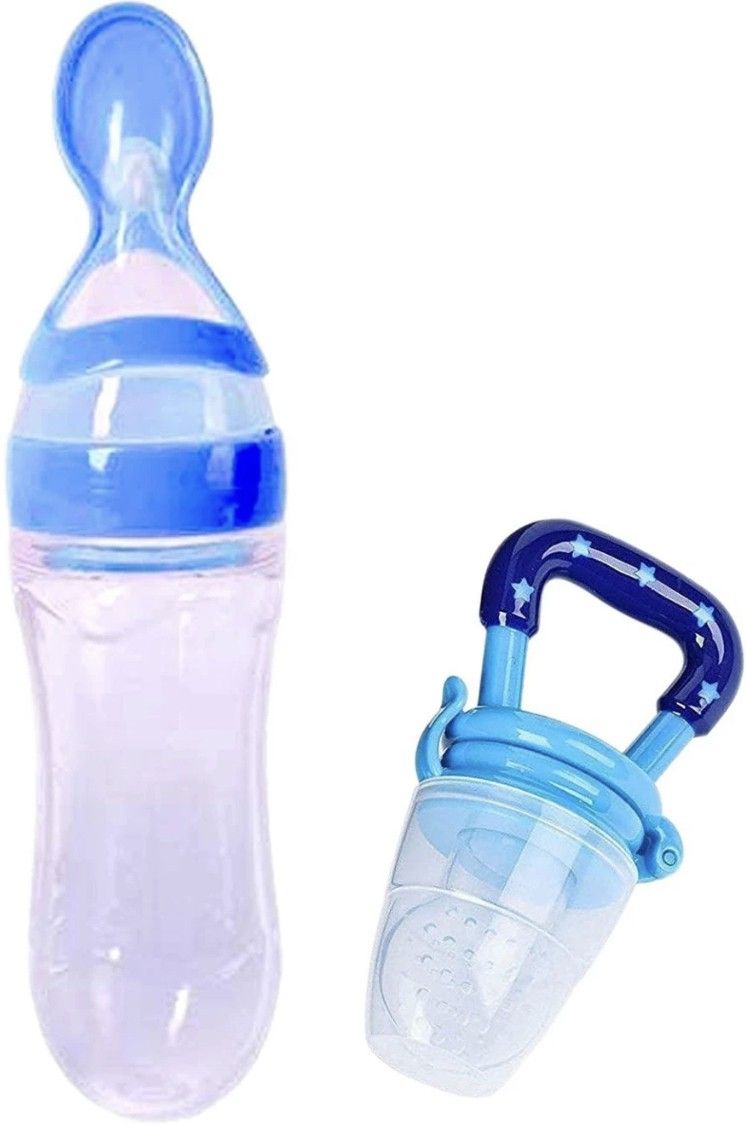 All New Baby Silicone Food Feeder And Fruit Nibbler Combo Teether and Feeder Teether and Feeder (Blue)- silicone-image-35