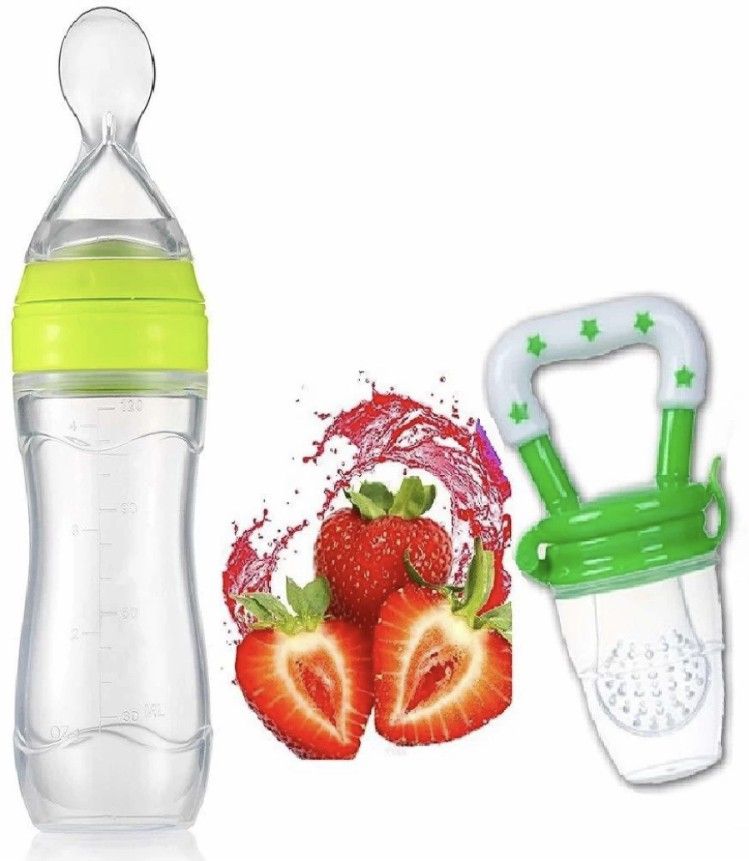 All New Baby Silicone Food Feeder And Fruit Nibbler Combo Teether and Feeder Teether and Feeder (Yellow) - silicone-image-32