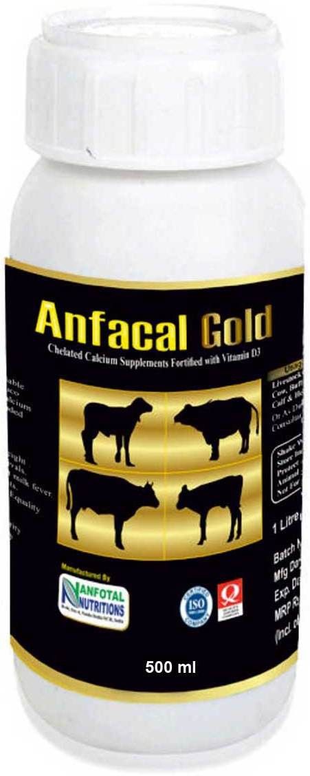 anfotal nutritions Anfacal Gold Chelated Calcium Tonic for Dairy Animals 1 kg Dry Adult Cow Food-picture-14
