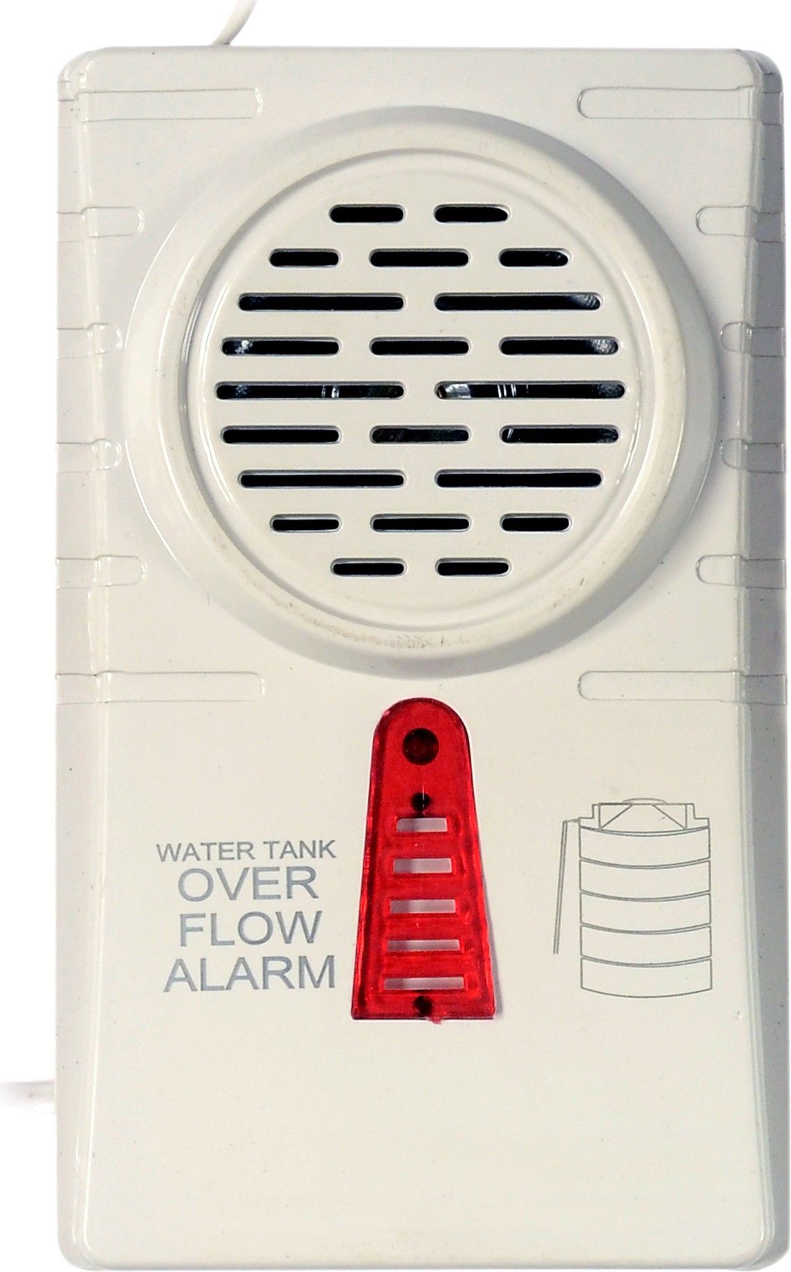 MOZZBY Water Tank Overflow Plastic Alarm Bell with Multiple Voice Sound (Standard; Wired; White) Wired Sensor Security System-picture-25