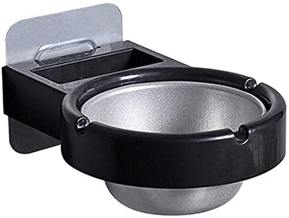 Ashtray Wall Mounted Ashtray Nail Free Removable Stainless Steel Ashtray Smoking Accessories for Weed for Bathroom Toilet Hallway Kitchen Hotel Office Black, Silver Plastic, Stainless Steel Ashtray-image-36