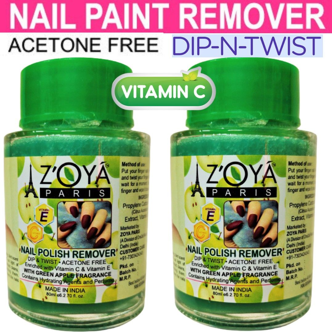 Ultimate Premium- Dip & Twist Instant Nail Polish Remover Nail Paint Remover -Enriched with Vitamin C or Vitamin E with Green Apple Fragrance. Contains Hydrating Agents & Perfume.(PACK of 2)-image-37