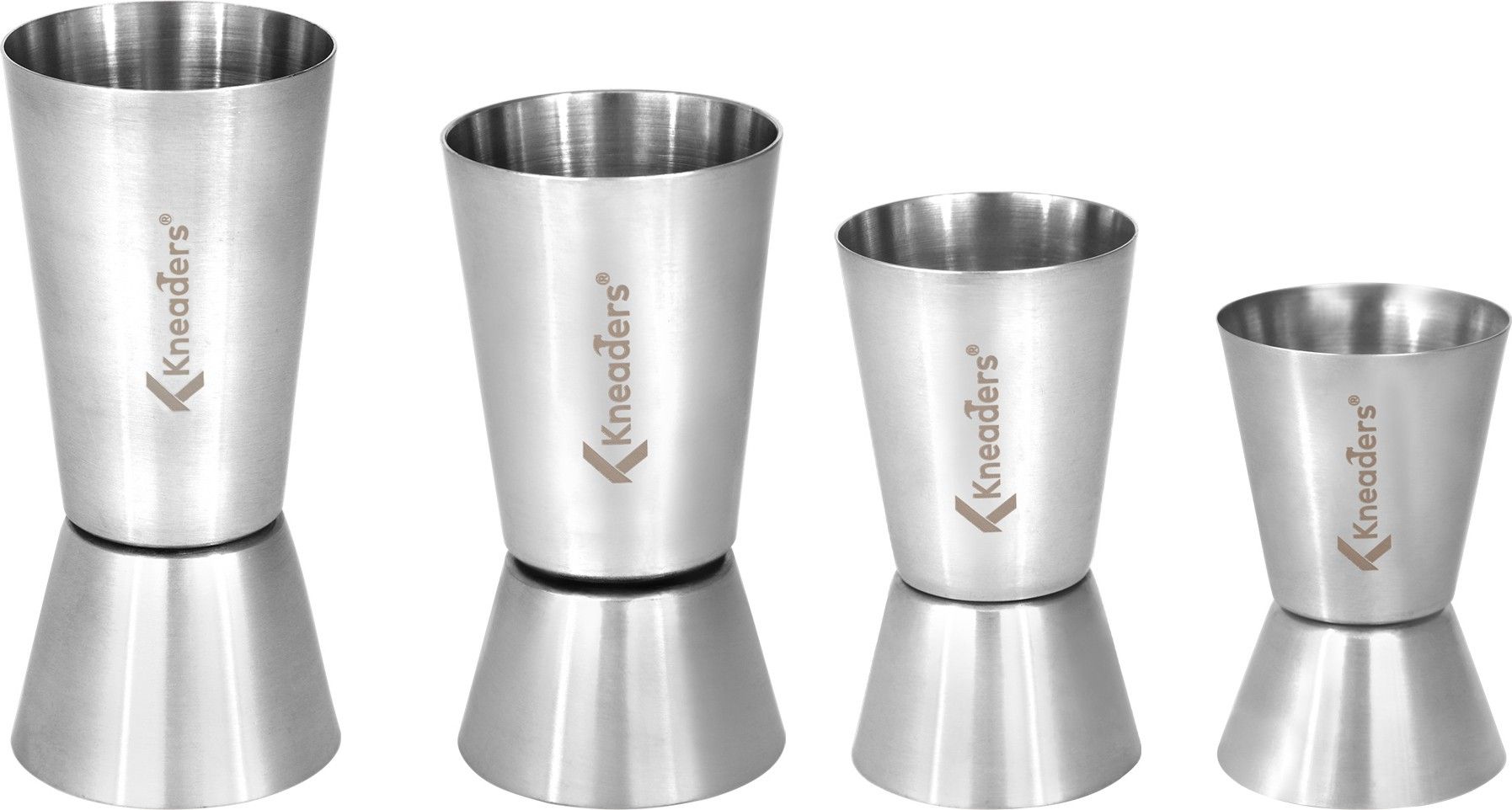 kneaders Double Sided Peg Measure Jigger (15-30 ml 20-40 ml 25-50 ml 30-60 ml) - Set of 4 - Piece Bar Set-picture-12