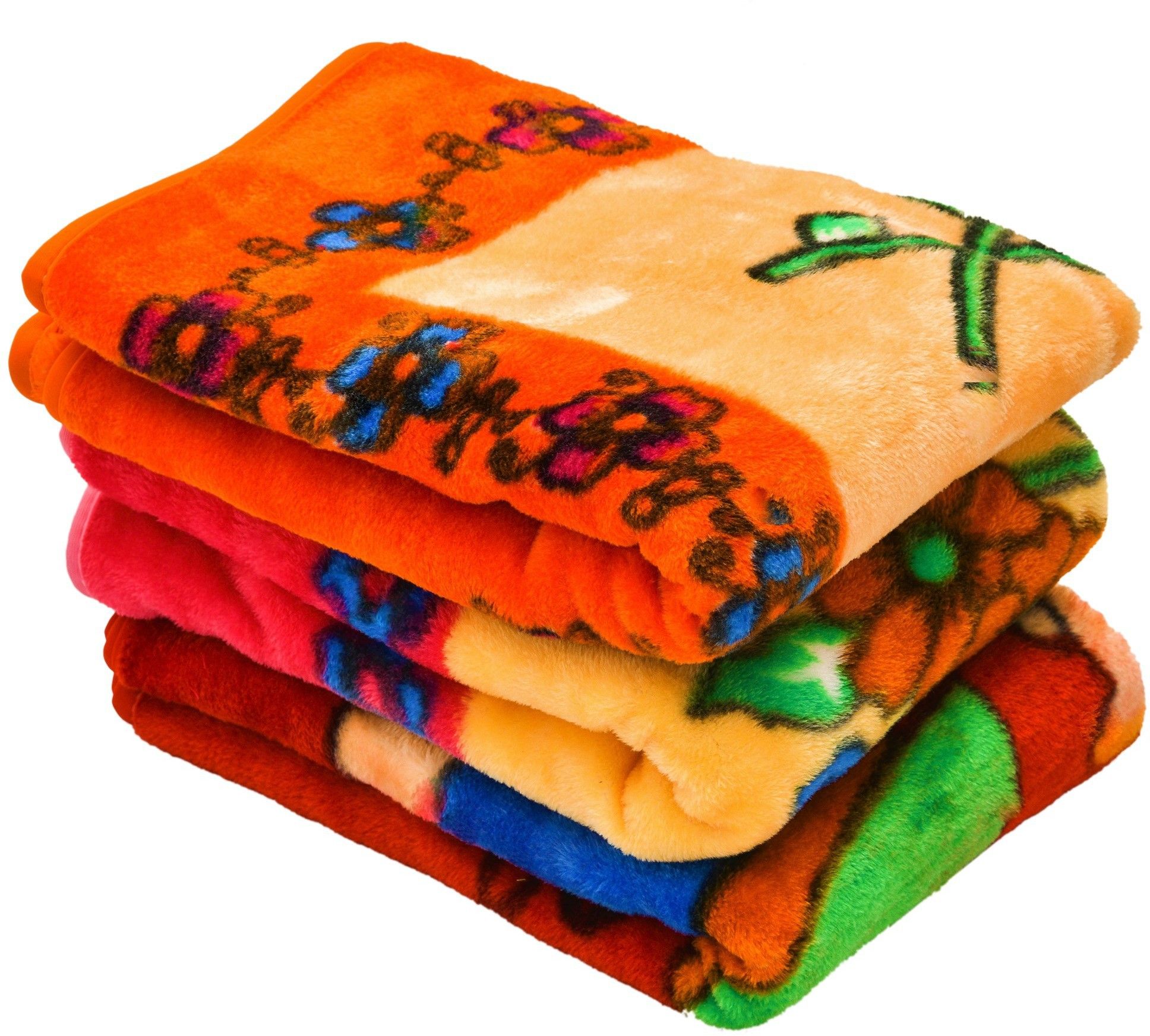 Cartoon, Floral Crib Woollen Blanket for Mild Winter-image-13