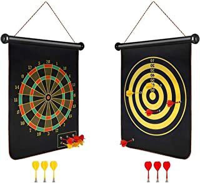 shyam creation 12 Inches Double-Sided Magnetic Dart Board Game with 6 Magnetic Darts Soft Tip Dart-picture-24