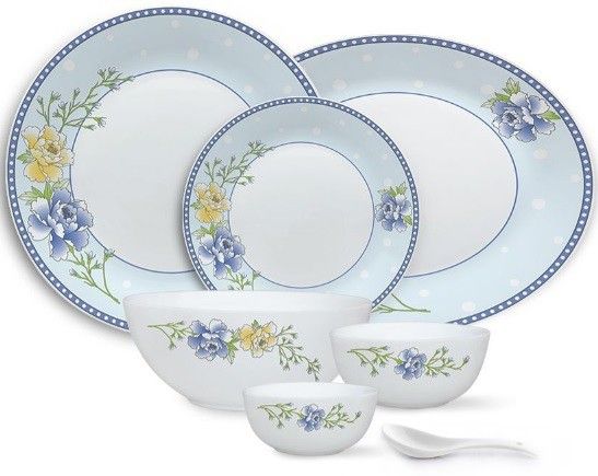 borosil Pack of 27 Opalware Kohinoor Blue Sapphire Dinner Set-picture-16