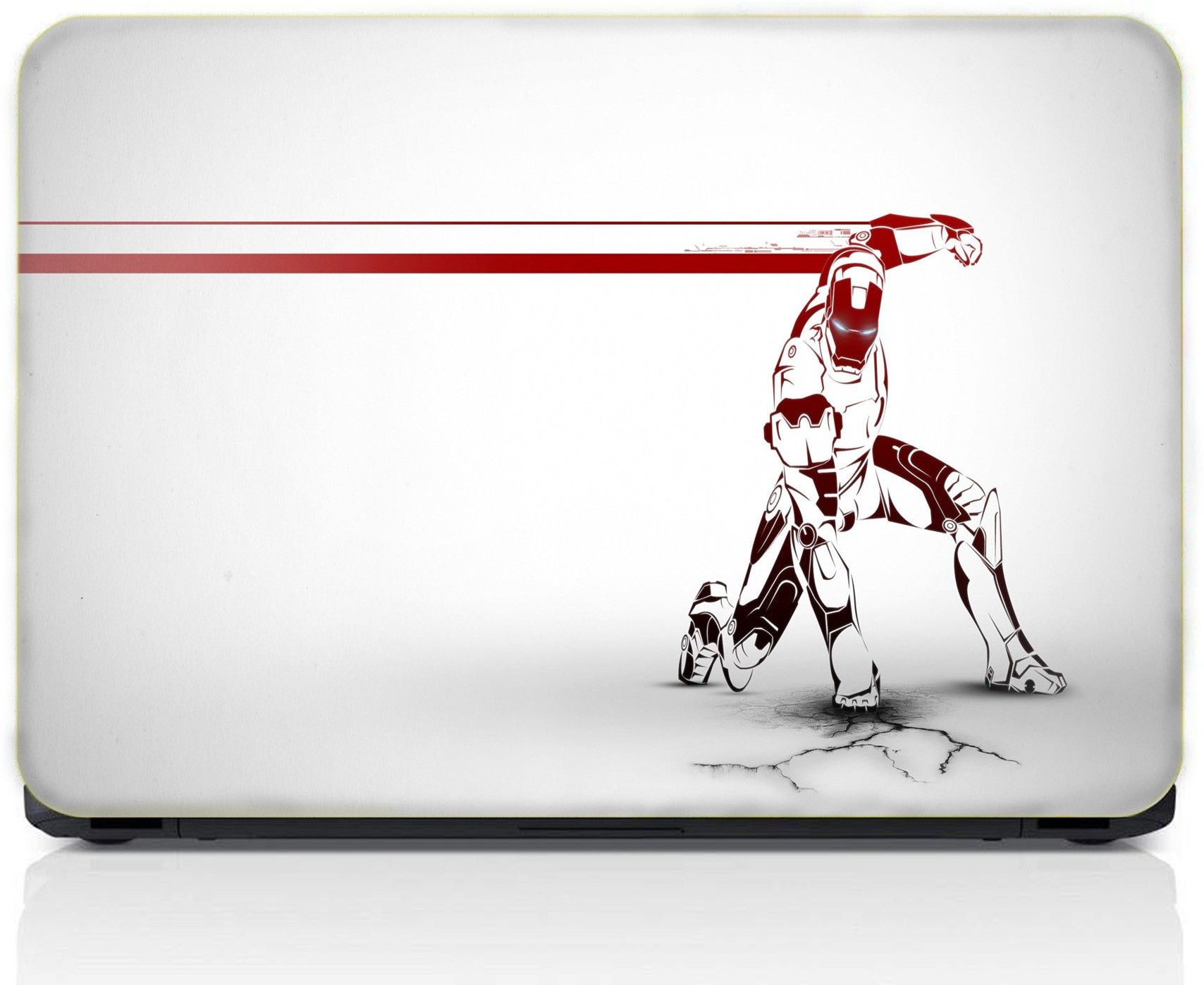 gray wall Iron Man White Vinyl Laptop Skin Compatible for 13.3 inch-picture-11