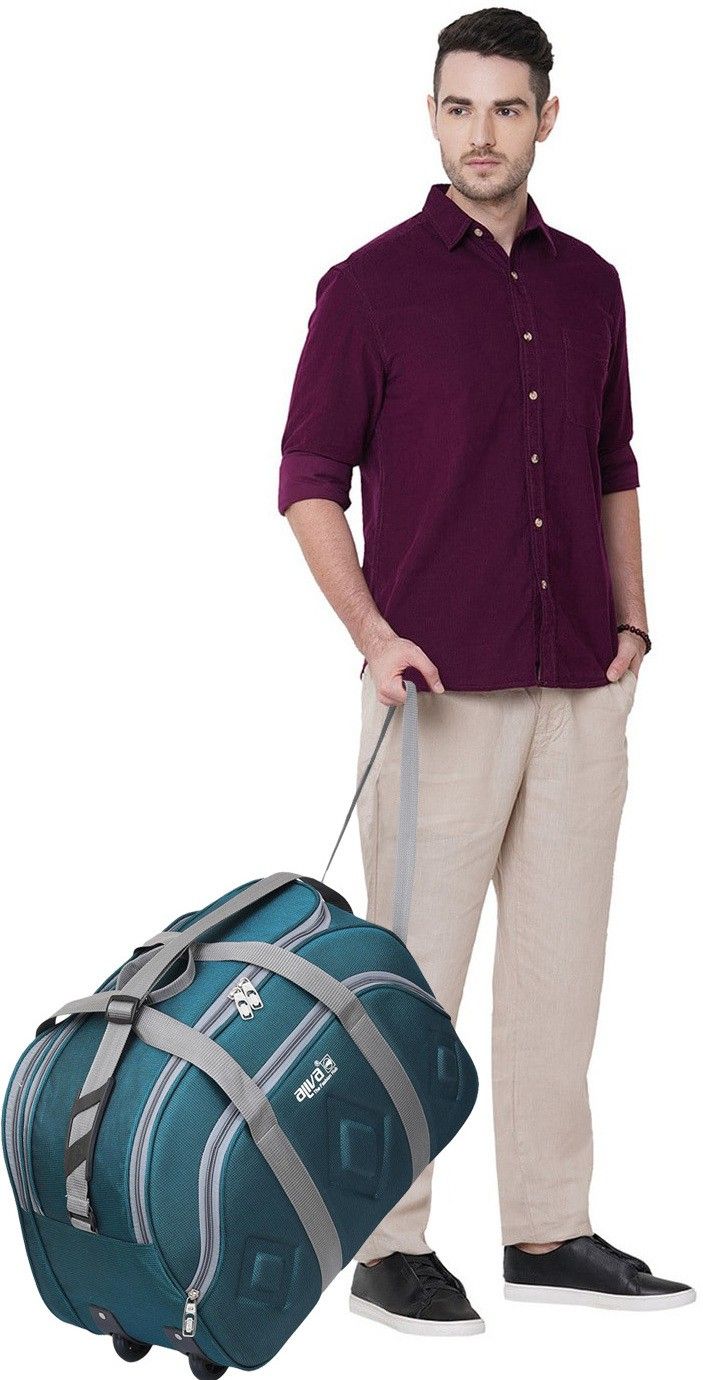 50 L Strolley Duffel Bag - New Model For Travelling Stylish Duffel Luggage Bag - Blue - Regular Capacity-image-49