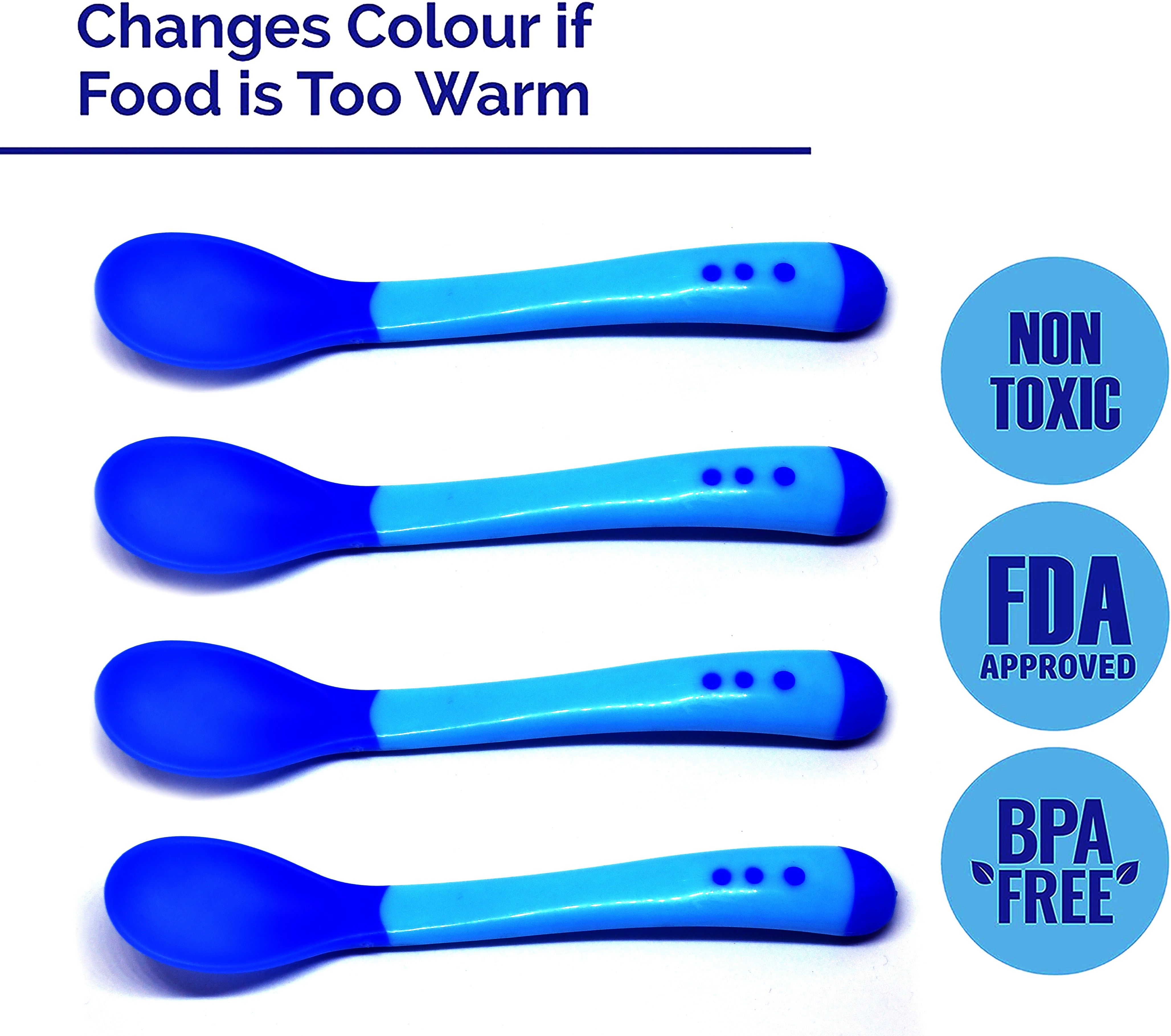 miss & chief by flipkart Silicone Tip Heat Sensitive Silicone Spoons | Temperature Sensing Spoons | Spoons Set (Blue, Pack of 4)- Silicon-picture-28