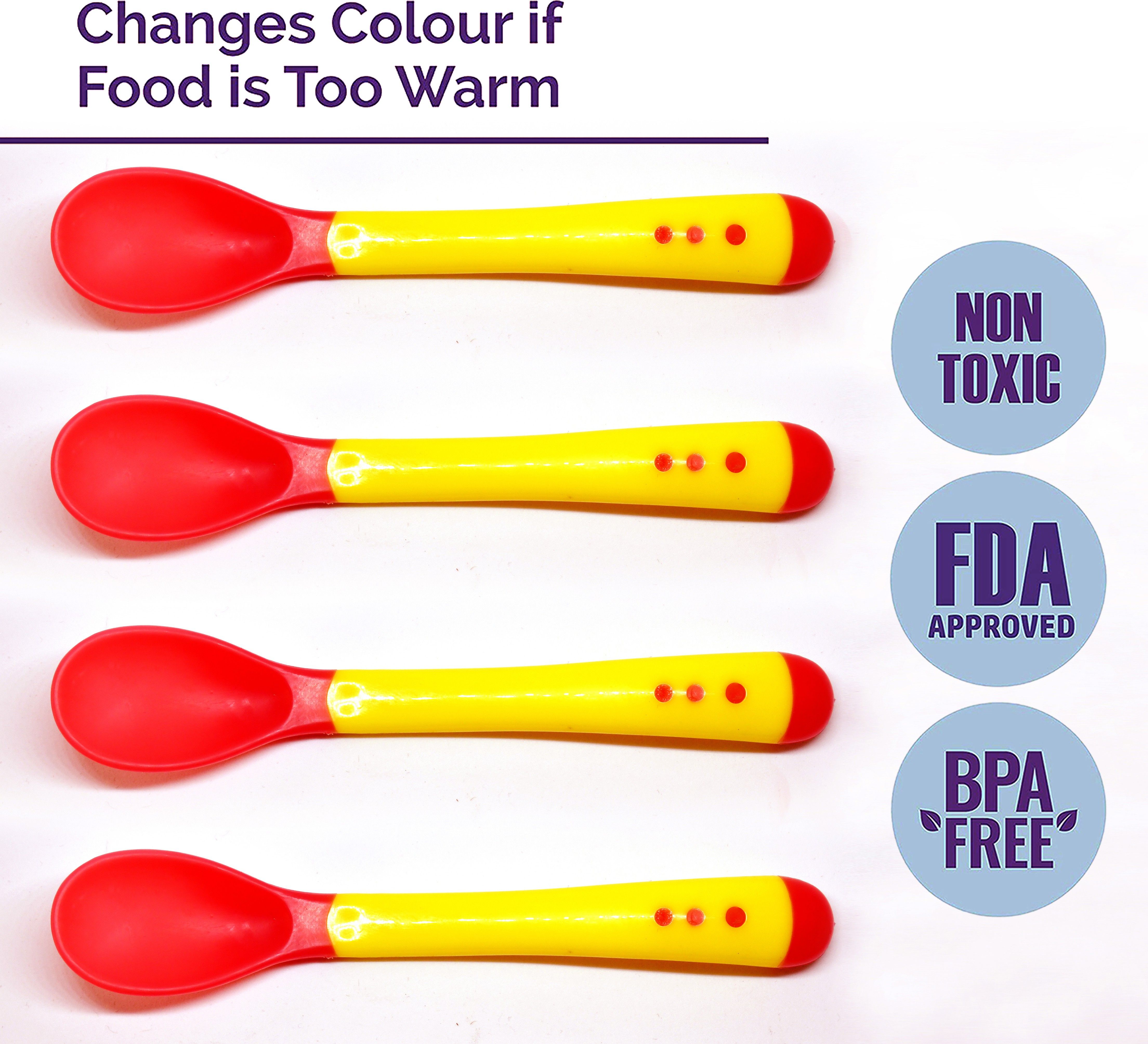 miss & chief by flipkart Silicone Tip Heat Sensitive Silicone Spoons | Temperature Sensing Spoons | Spoons Set (Yellow, Pack of 4)- Silicon-picture-33