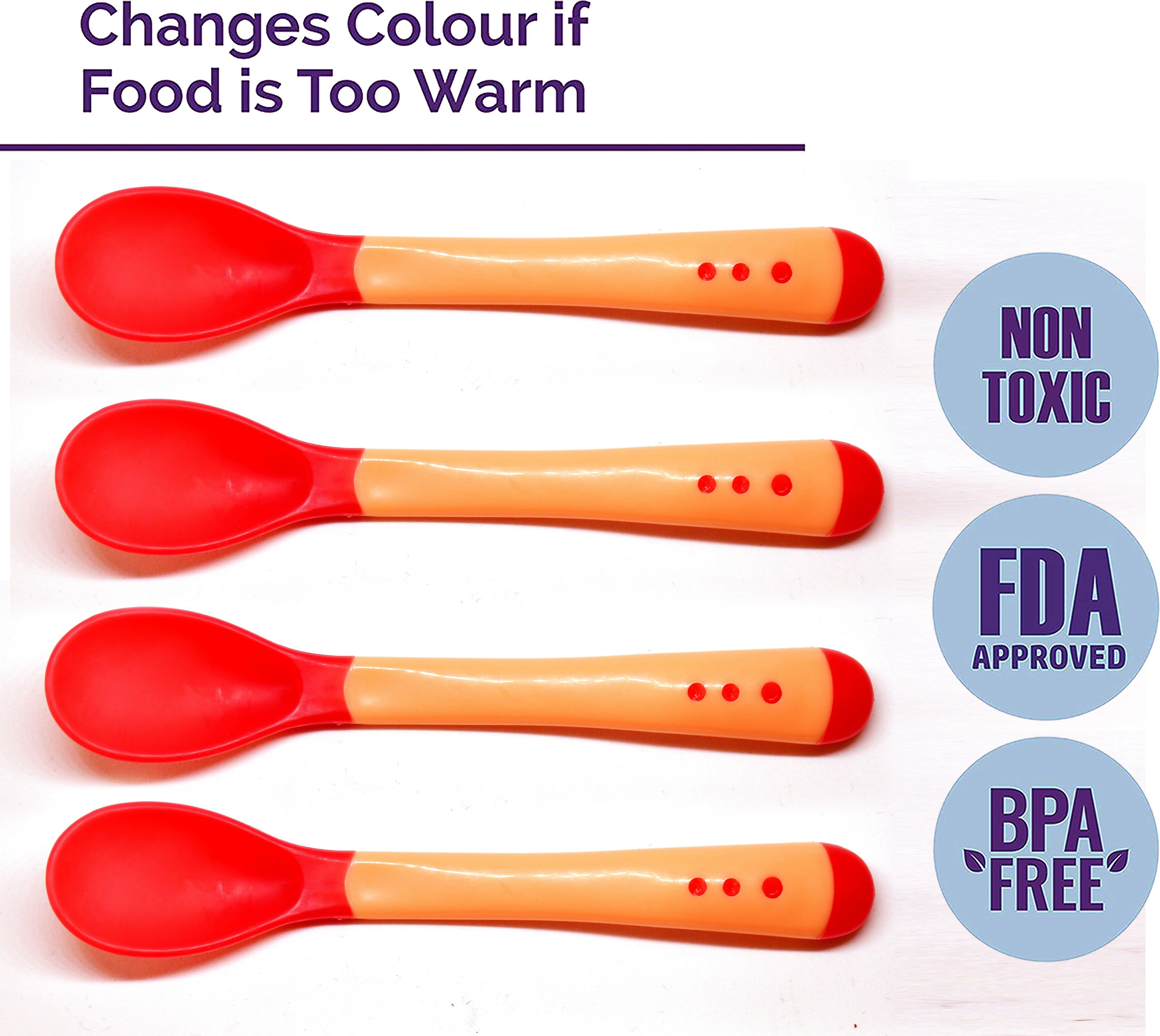 miss & chief by flipkart Silicone Tip Heat Sensitive Silicone Spoons | Temperature Sensing Spoons | Spoons Set (Red, Pack of 4)- Silicon-picture-27