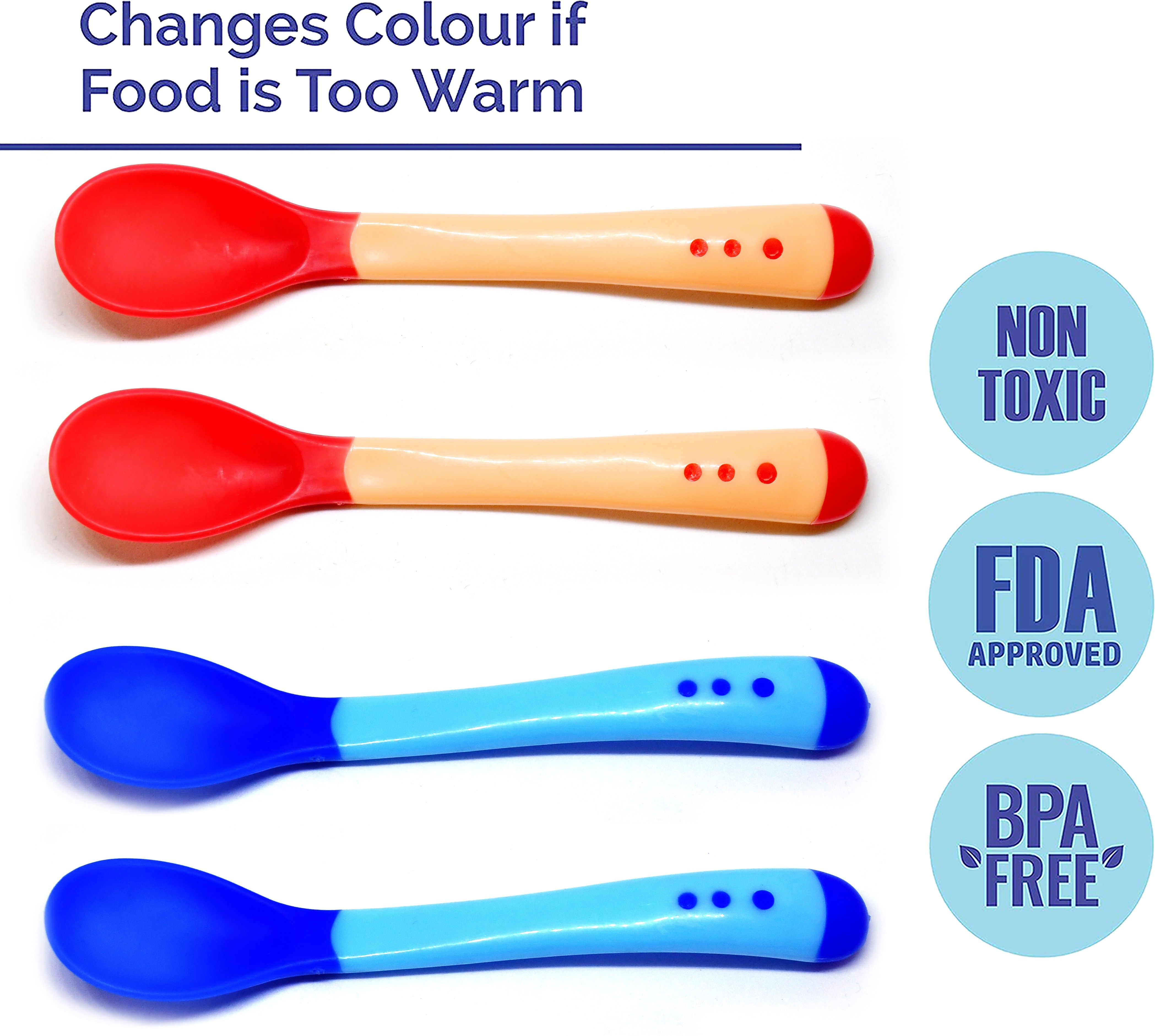 miss & chief by flipkart Silicone Tip Heat Sensitive Silicone Spoons | Temperature Sensing Spoons | Spoons Set (Red & Blue, Pack of 4)- Silicon-picture-35
