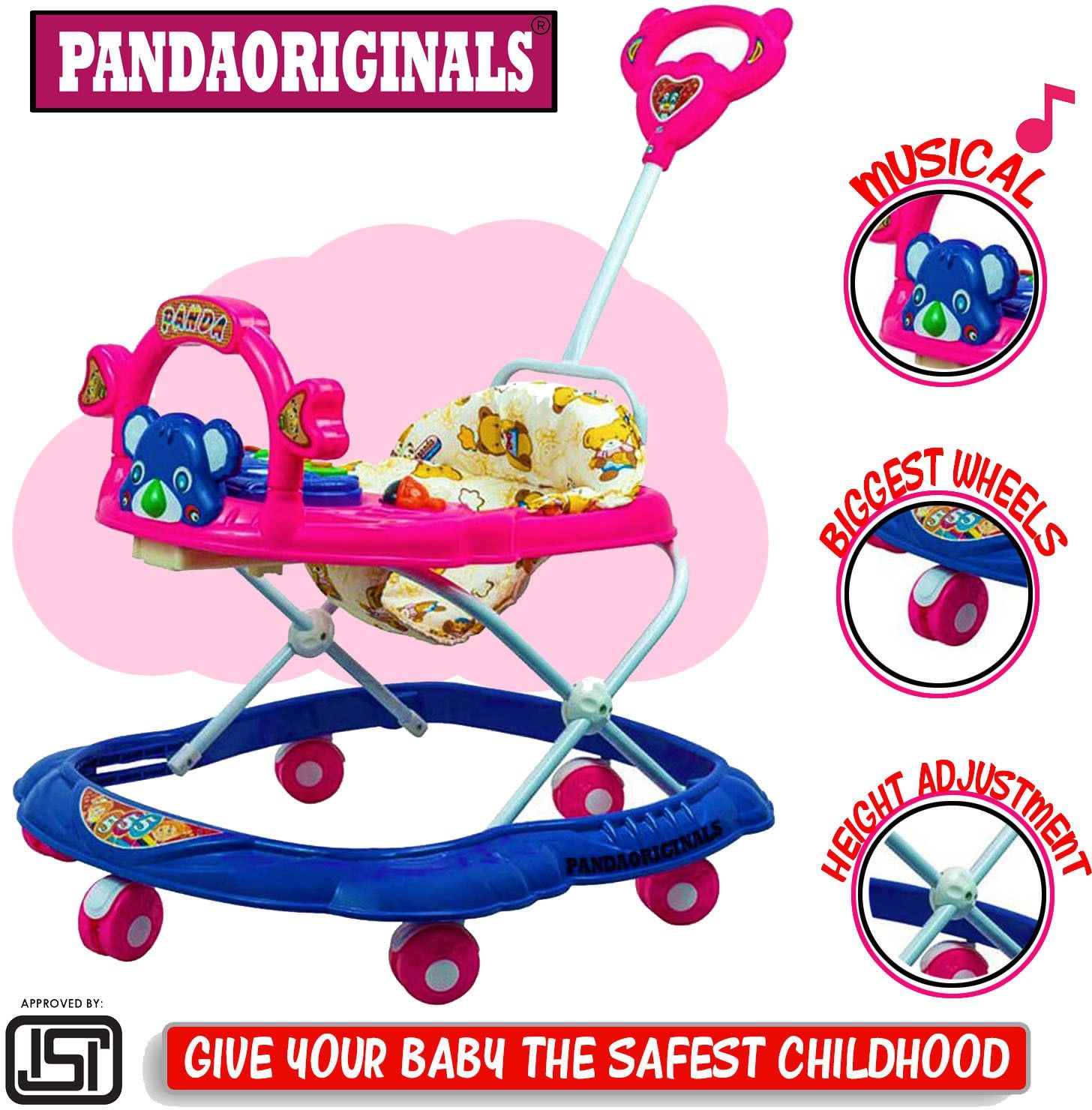 pandaoriginals PARENT ROD 555 PINK Pram-picture-36