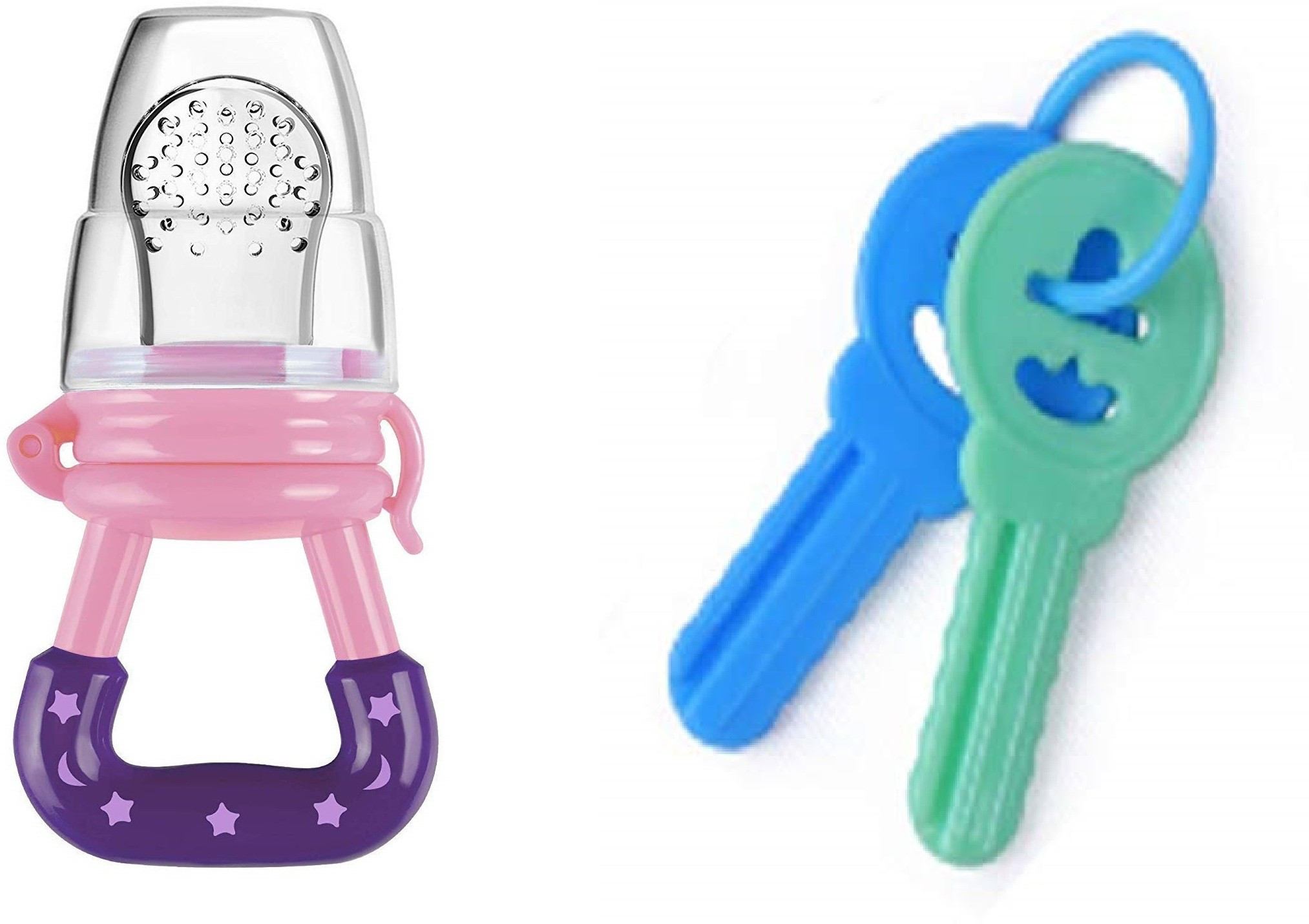 vinmot Baby Silicone Feeding Fruit/ Food Nibbler with BPA Free Non Toxic Teether Keys Feeder image 1
