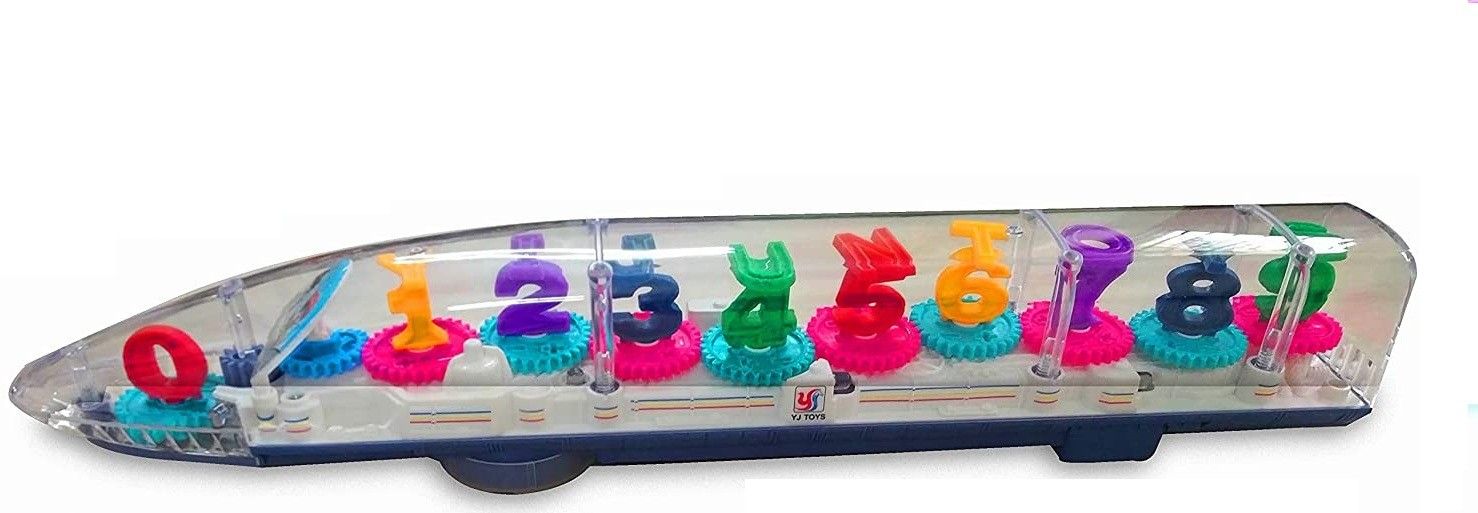 New Musical Train Toy 360 Degree Rotating Plastic Transparent Train with 3D Light & Sound Effects for Boys Girls Kids multi color Pack of 1 PC-image-5