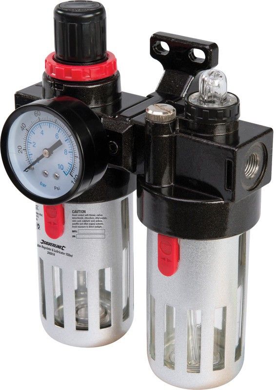 hosemart FRL Unit 1/2 Inch Filter Regulator Lubricator Pneumatic Test Indicator-picture-14