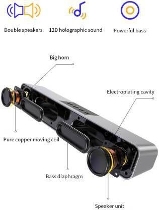 Soroo Future Wireless Speaker Ultra Loud Stereo sound || Bluetooth Speaker for Desktop PC| 10 W Bluetooth Soundbar-image-18