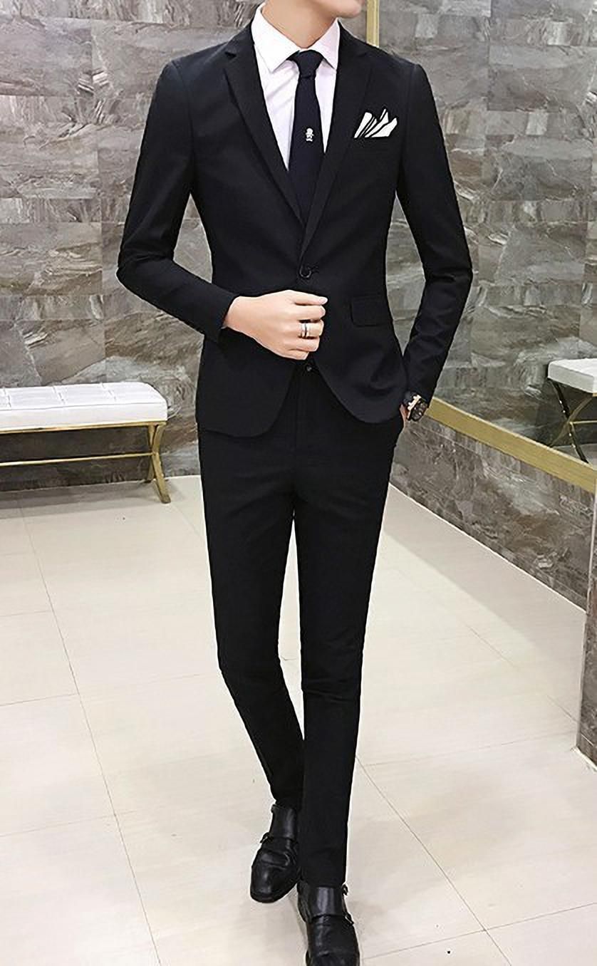 Men SLIM FIT Solid Suit-image-20
