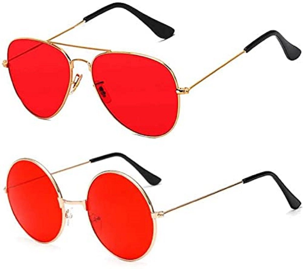 shiv UV Protection, Polarized, Gradient, Mirrored Aviator, Round Sunglasses (55)-picture-19