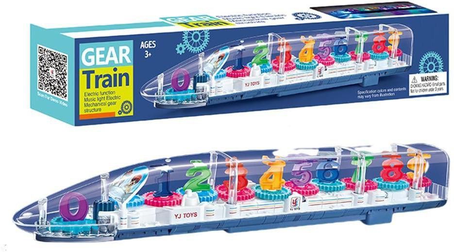 Transparent Gear Train toy With Music 3D Lights And Sound, Bump N go Action, Musical Electric Train Toy For Kids, Concept Gear Train Plastic (Multi-Color)-image-15