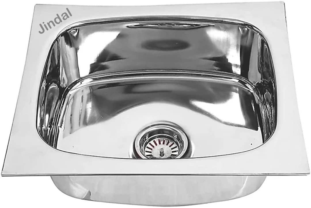 jindal steel 12x15x7 kitchen sink 10 year warranty 304 grade with Heavy drain Coupling Vessel Sink-picture-26