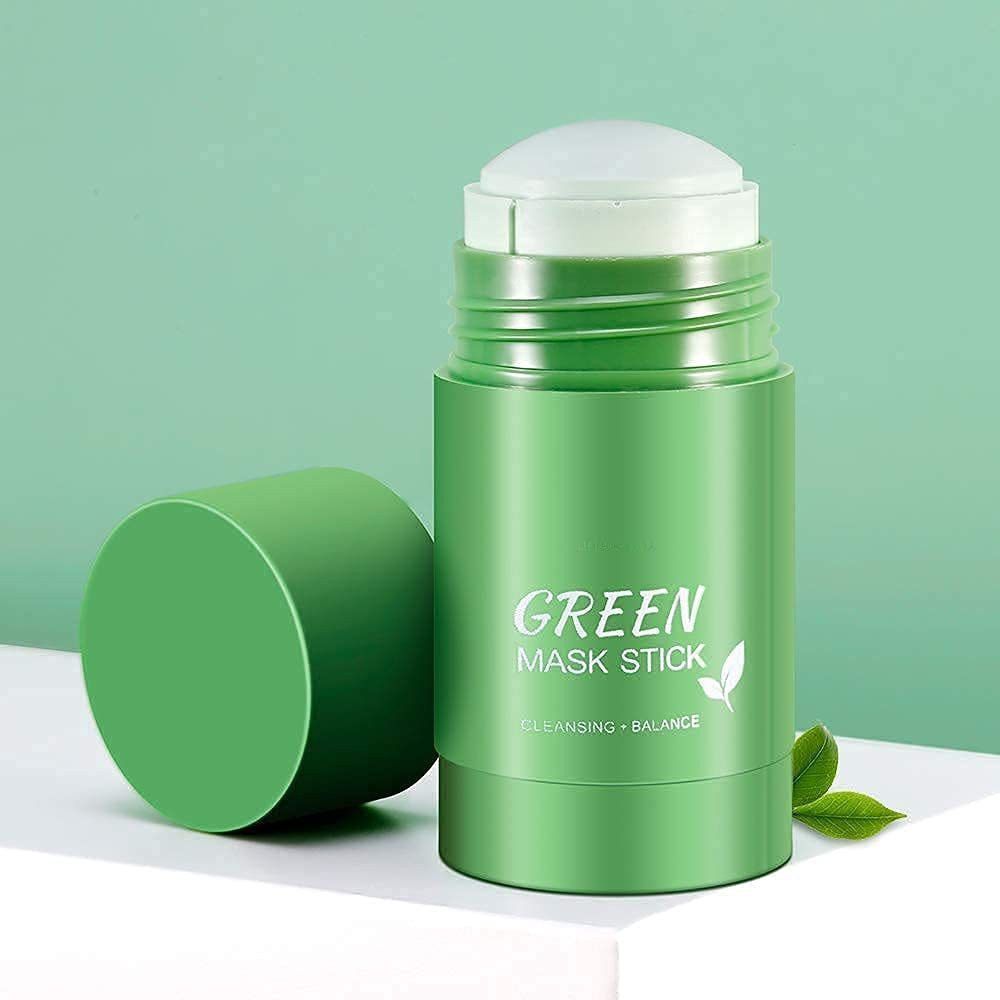 Green Tea Cleansing Mask Stick for Face | For Blackheads Whiteheads OilFace Shaping Mask-image-1