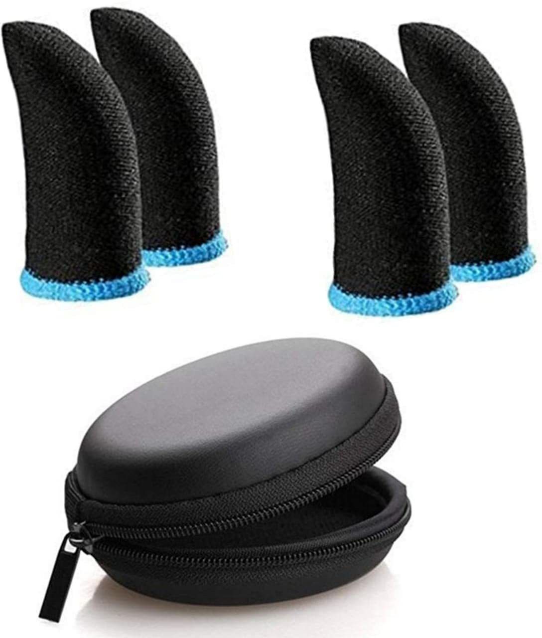 Combo Pack Pubg Anti-Slip Finger Sleeve (2 Pair) & Small Pouch (Pack of 1) Black Finger Sleeve-image-17