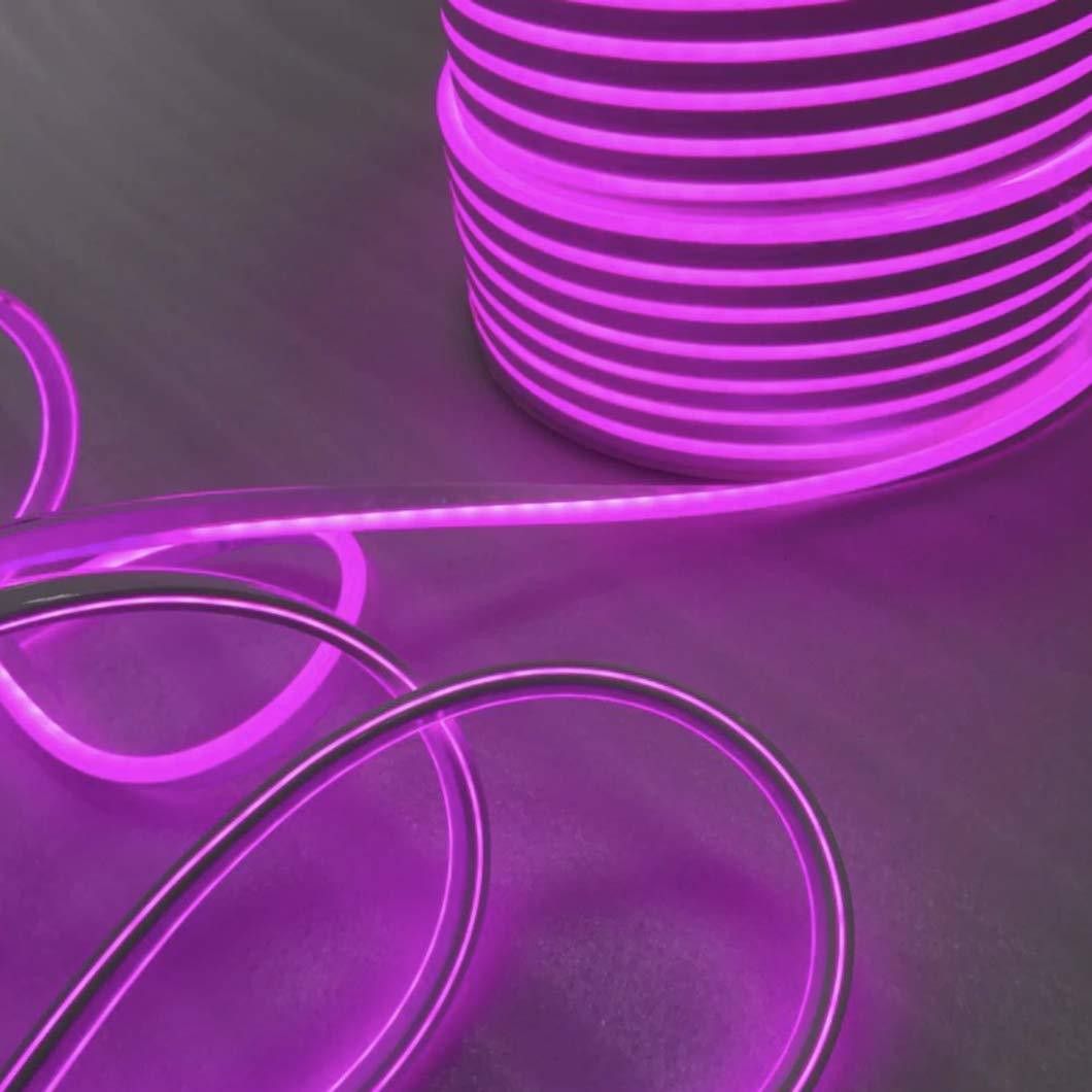 LED Neon Light Rope, Waterproof Outdoor Flexible Light with Connector, 120LED/M Silicone Light for Diwali, Christmas, Indoor Outdoor Decoration (Purple) (5 Meter) Chain Silicone Light Hanging Chain Rod