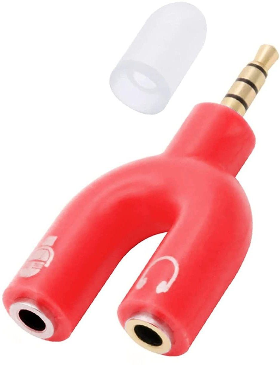 SANNO WORLD Red 3.5mm Audio Jack to Headphone Microphone Splitter Converter Adaptor (Specially Design for Mobile Tablet and Laptop Phone Converter-image-31