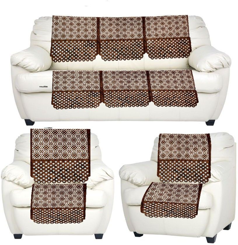 Brown Dual tone Cutwork sofa Cover Laser Cutting Sofa Fabric