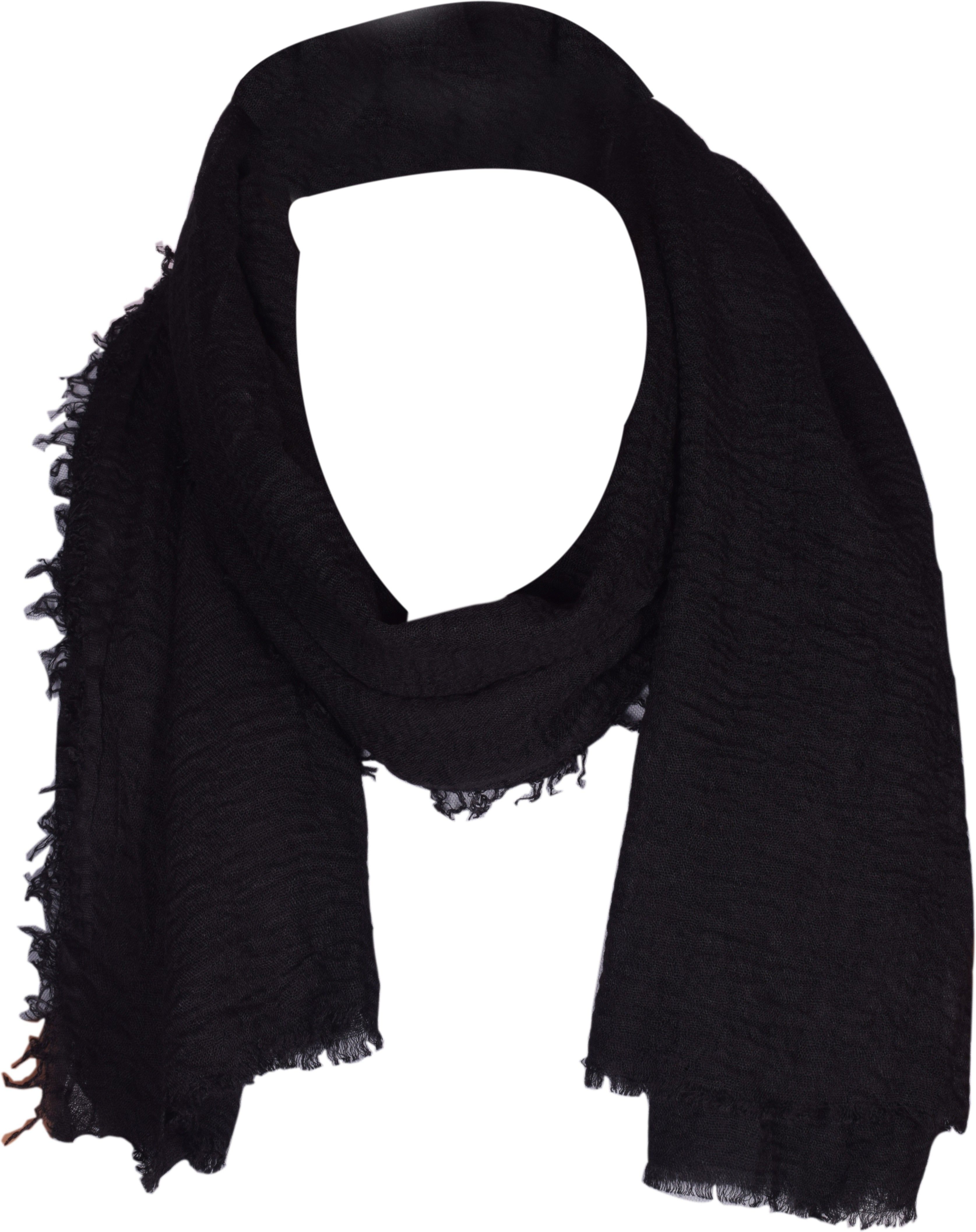 iba n isba Solid Cotton Blend Women Black Scarf-picture-15
