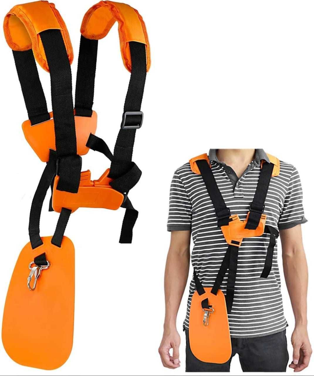 Heavy Duty Belt for Brush Cutter Machine Shoulder Double Strip Jacket Type Adjustable for All Side Pack Grass Trimmer (Orange) Manual Self Propelled Lawn Mower-image-48