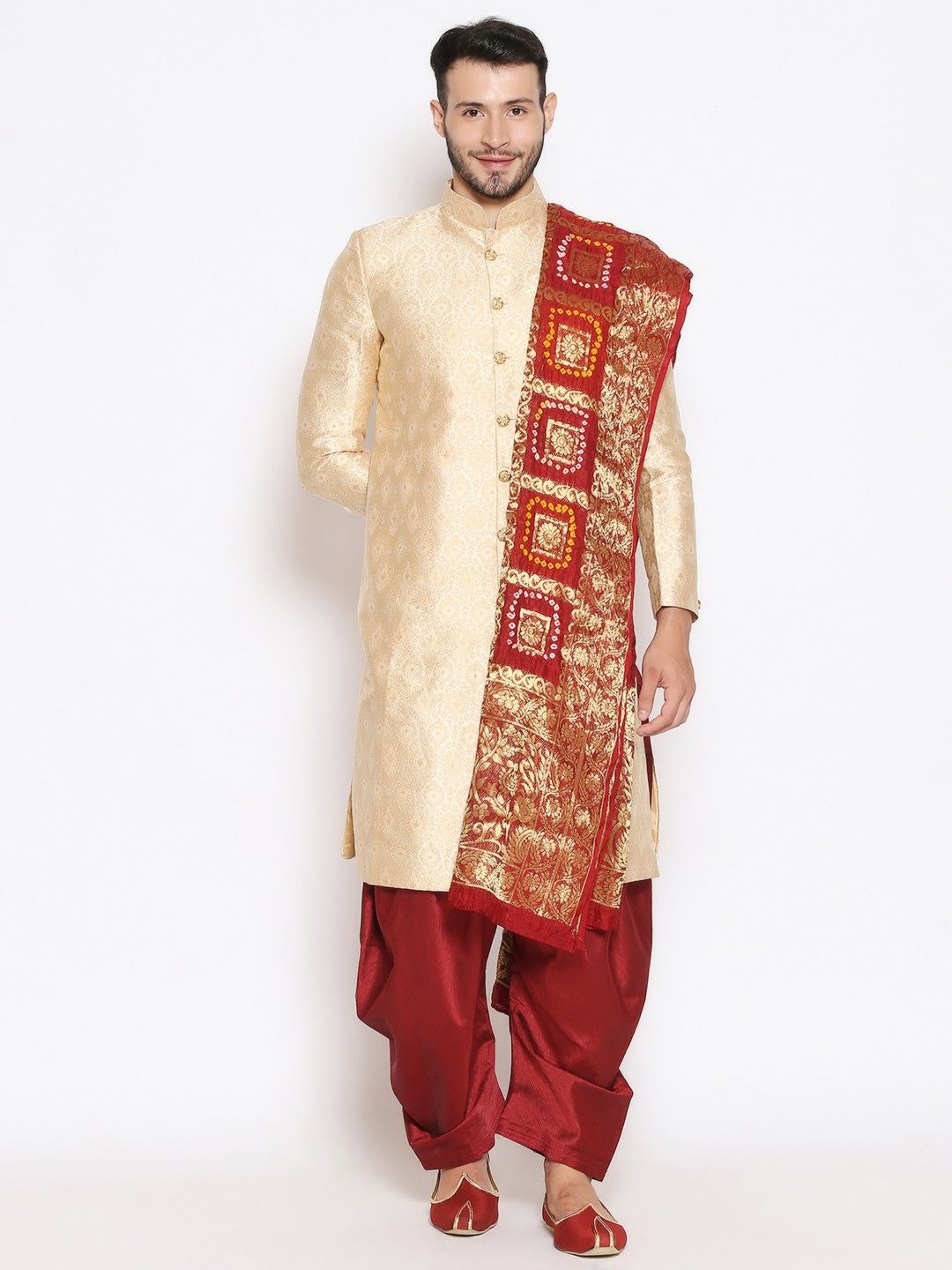 Silk Blend Woven Multicolor Men Dupatta-image-39