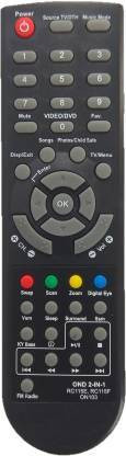 Cezo Onida Remote 2 IN 1 ON103 CRT TV Universal Remote Control Compatible For(RC115E-RC115F) CRT TV ONIDA Remote Controller (Black) Onida Remote Controller image 1