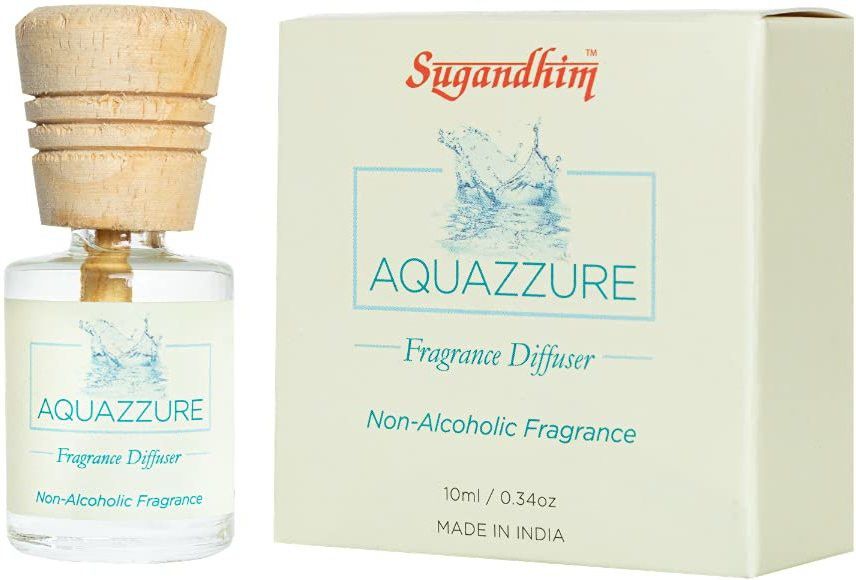 Fragrance Diffuser Aquazzure, 1 x 10ml, For Living Room, Washroom, Bedroom, Office, Natural Fragrant Oil, Sea Shore, Floral Nuances, Misty, Watery Freshness, Car, Home Fragrances, Maintenance Free, Long Lasting, Non Toxic & Non Chemical, Eco Friendly, Multi Use, Easy To Use, Lasts 40 Days, Made In India Diffuser-image-30