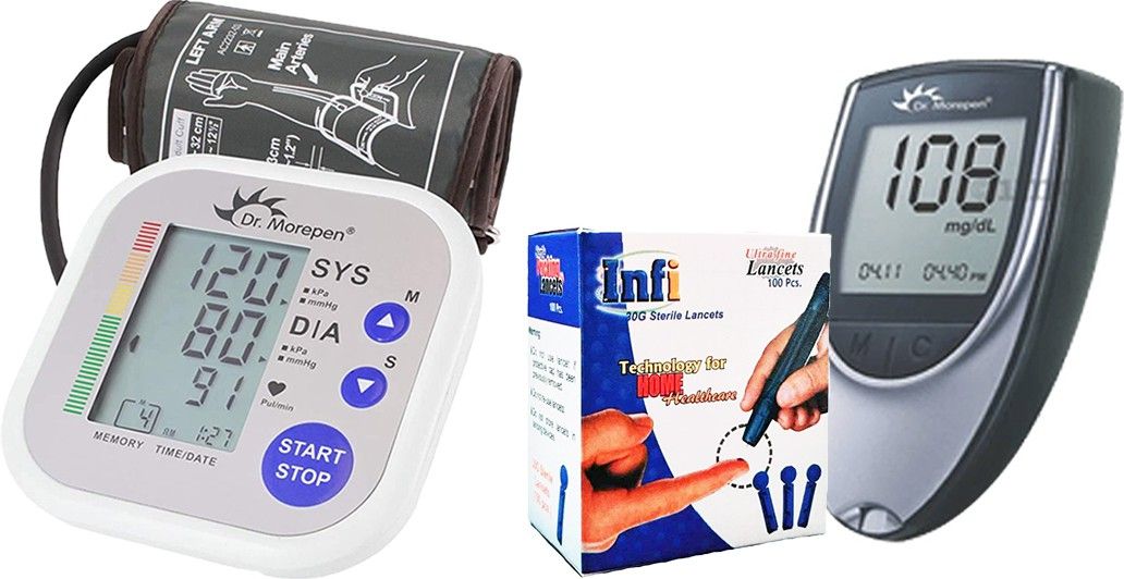 Dr. Morepen Healthcare Combo OF Dr Morepen Bp02 , Glucometer And Infi Lancets Pack Only Bp02 Bp Monitor-image-39