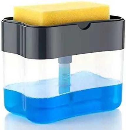 Soap Pump Dispenser with Sponge Holder Cleaning Liquid Container Manual Press Or Bottled Water Dispenser-image-42