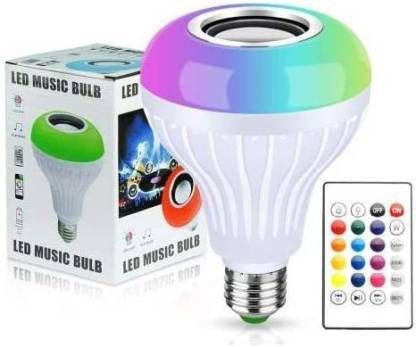 Evaahub Prime Smart LED Music Light Bulb Remote Controller Bluetooth Music Bulb With 7W LED And 3W Speaker Music Bulb WIth Remote And User Manual Color Lamp Built-in Audio Speaker for Home, Bedroom, Living Room, Party Decoration Smart Bulb Smart Bulb