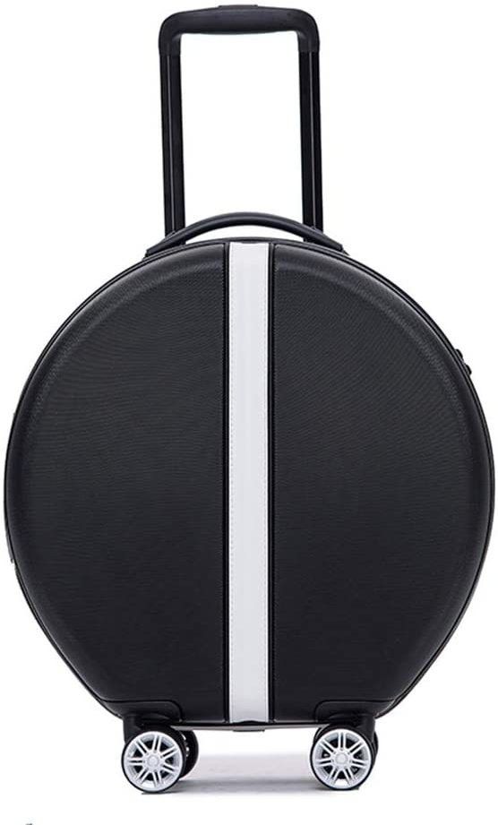 tourtier Small Cabin Suitcase (56 cm) 4 Wheels - Round Row Hard Shell Children's ABS Travel Trolley Bag Suitcase With Lock 4 Double Spinner Wheels Carry On Cabin Luggage For Kids Women - Black-picture-3