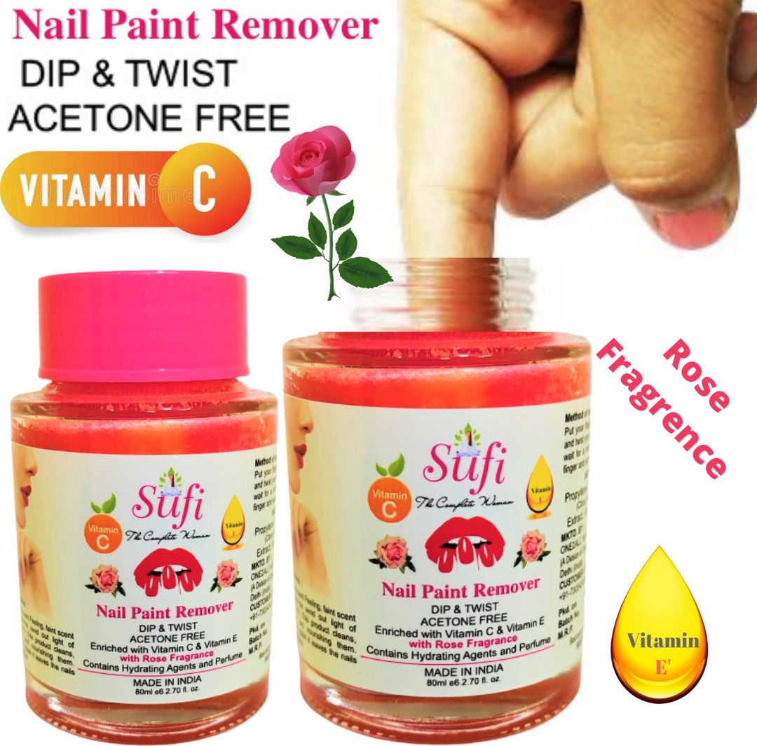 PREMIUM QUALITY Dip & Twist Instant Nail Paint Remover with ROSE Fragrance: - Acetone Free, Enriched with Vitamin C or Vitamin E. No parabens. No sulphates. (PACK OF 2)-image-33