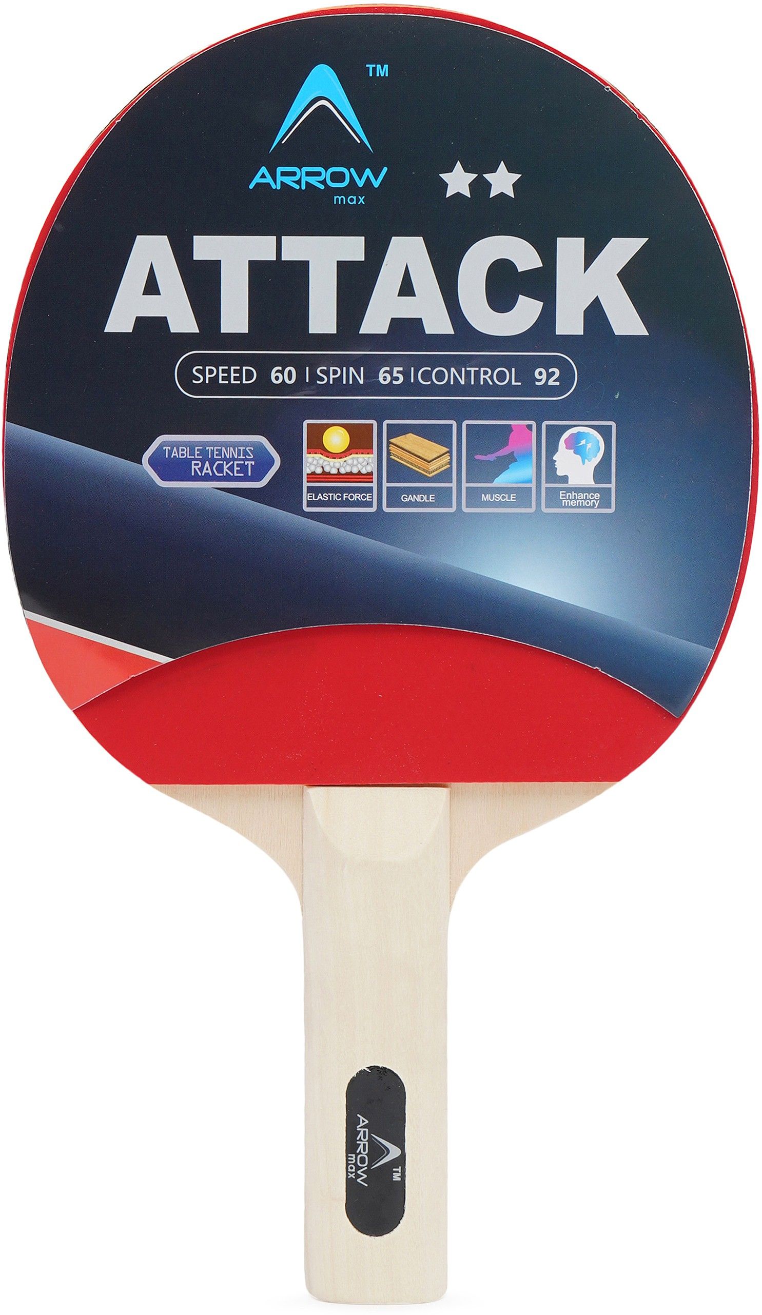 arrowmax ATTACK BY ONE SHOT RETAIL Multicolor Table Tennis Racquet-picture-13