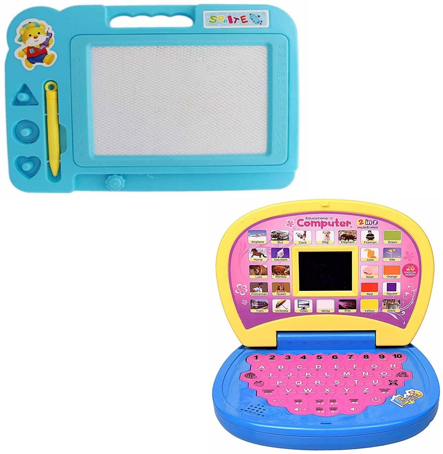 Educational Computer & Magic Slate Combo Set, LED Screen Laptop and Magnetic Slate Combo for Kids-image-16