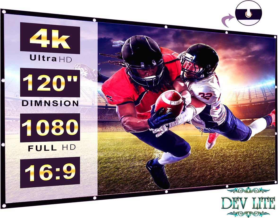 DEV LITE 20 Inch Projector Screen 4K HD 16:9 Portable Video Projector Screen Foldable Anti-Crease Indoor Outdoor Projection Screen for Home, Office, Classroom (9 Ft (W) x 5 Ft (H) Projector Screen (Width 275 cm x 153 cm Height) Projector Screen (Width 275 cm x 153 cm Height)-image-36
