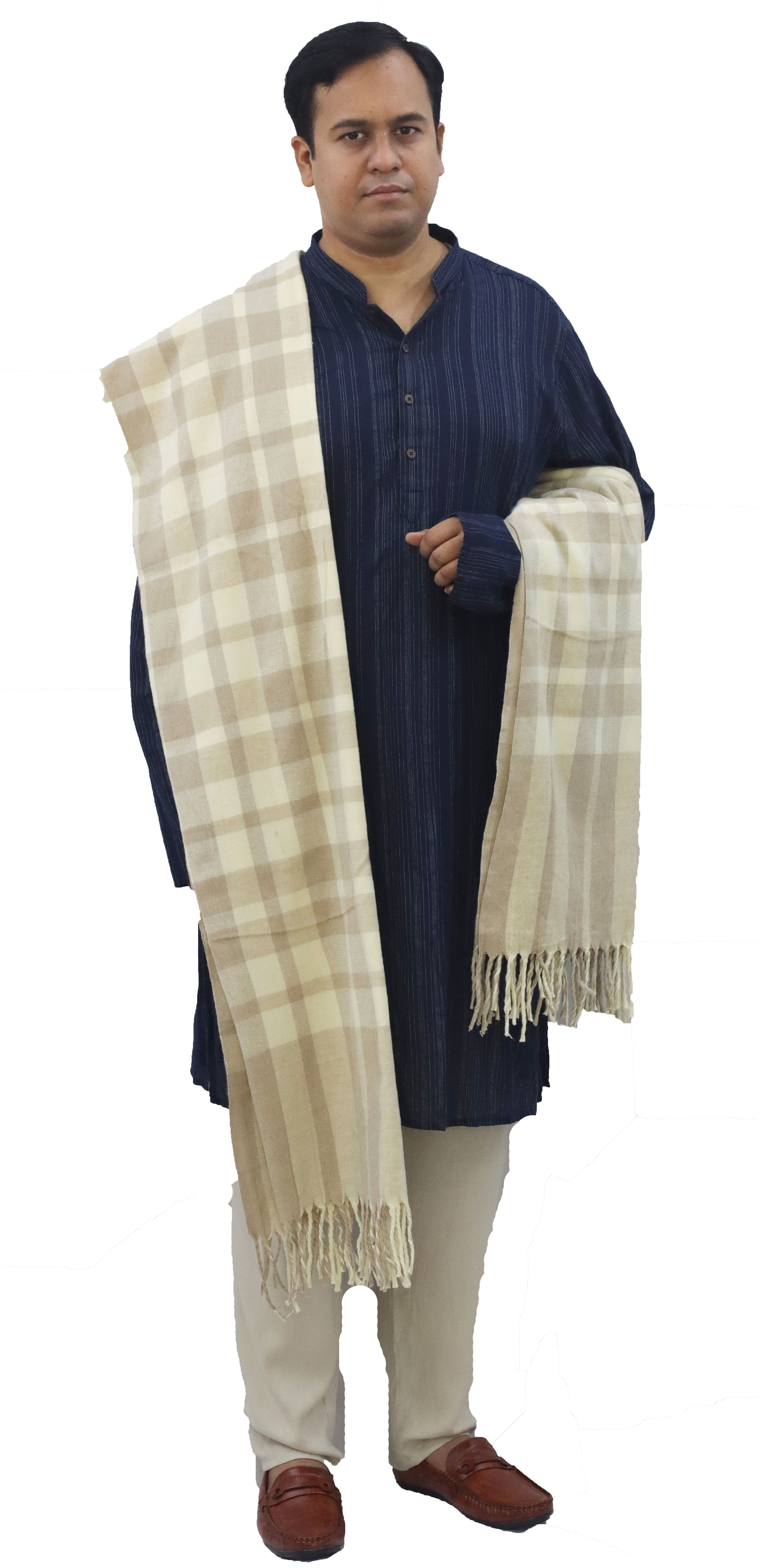 KAVIM Wool Checkered Men Shawl-image-14