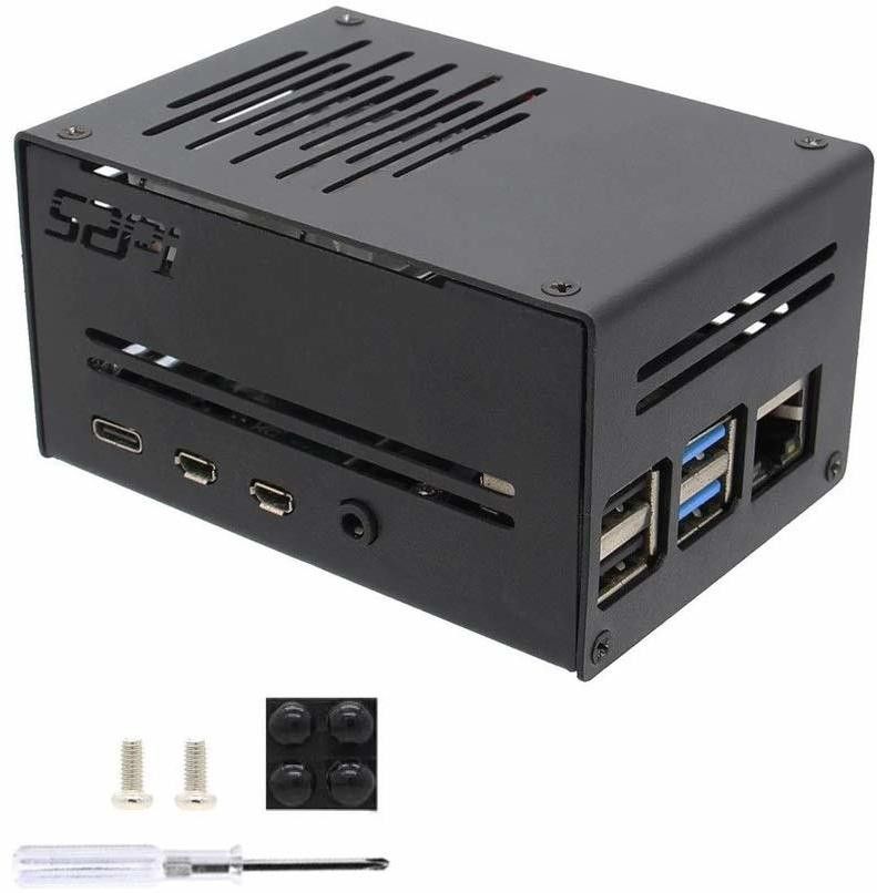 Raspberry Pi 4 Case Raspberry Pi 4 Metal Case, Raspberry Pi 4B Metal Enclosure Compatible with Horizontal ICE Tower Fan Raspberry Pi 4 Armor Case Without Fan Electronic Components Electronic Hobby Kit-image-38
