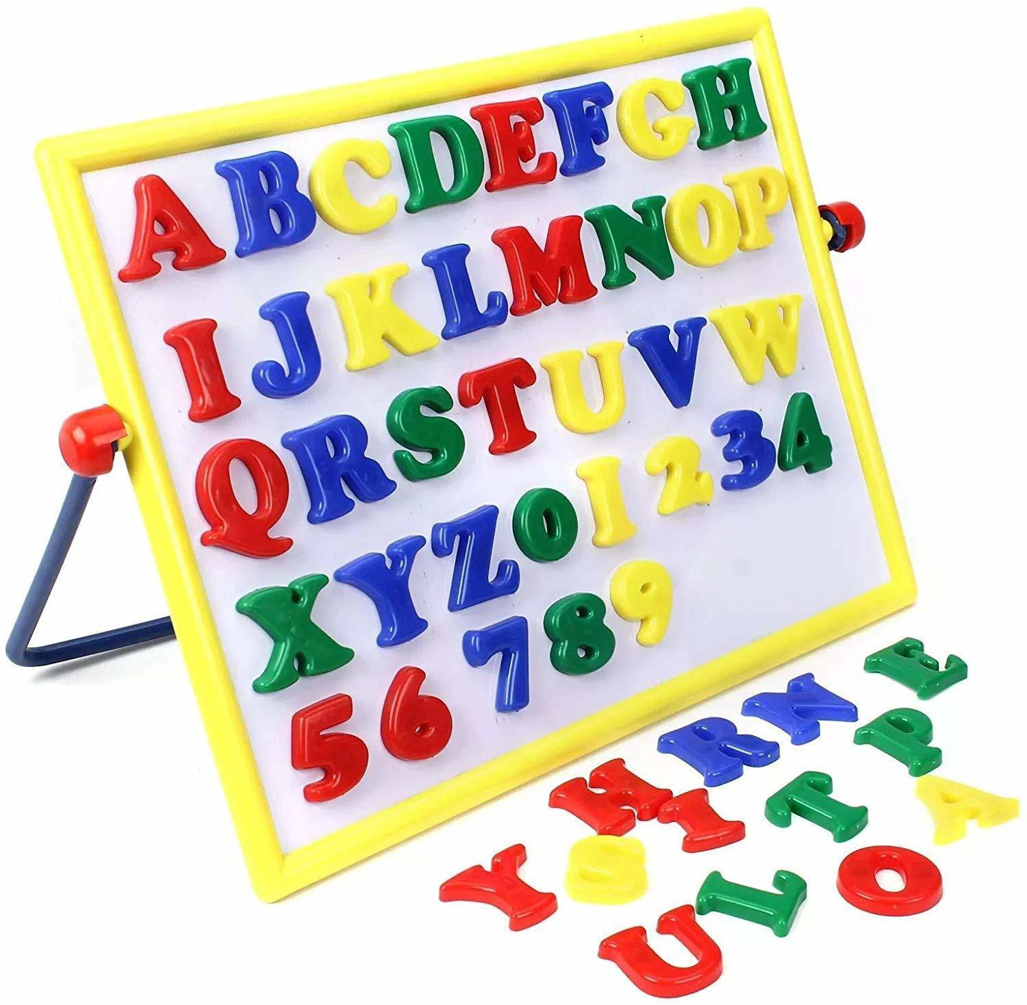 yaah creation Alphabet Learning Board, 1 Alpha Magnetic Learning Board, 1 Duster Chalk Pieces image 1