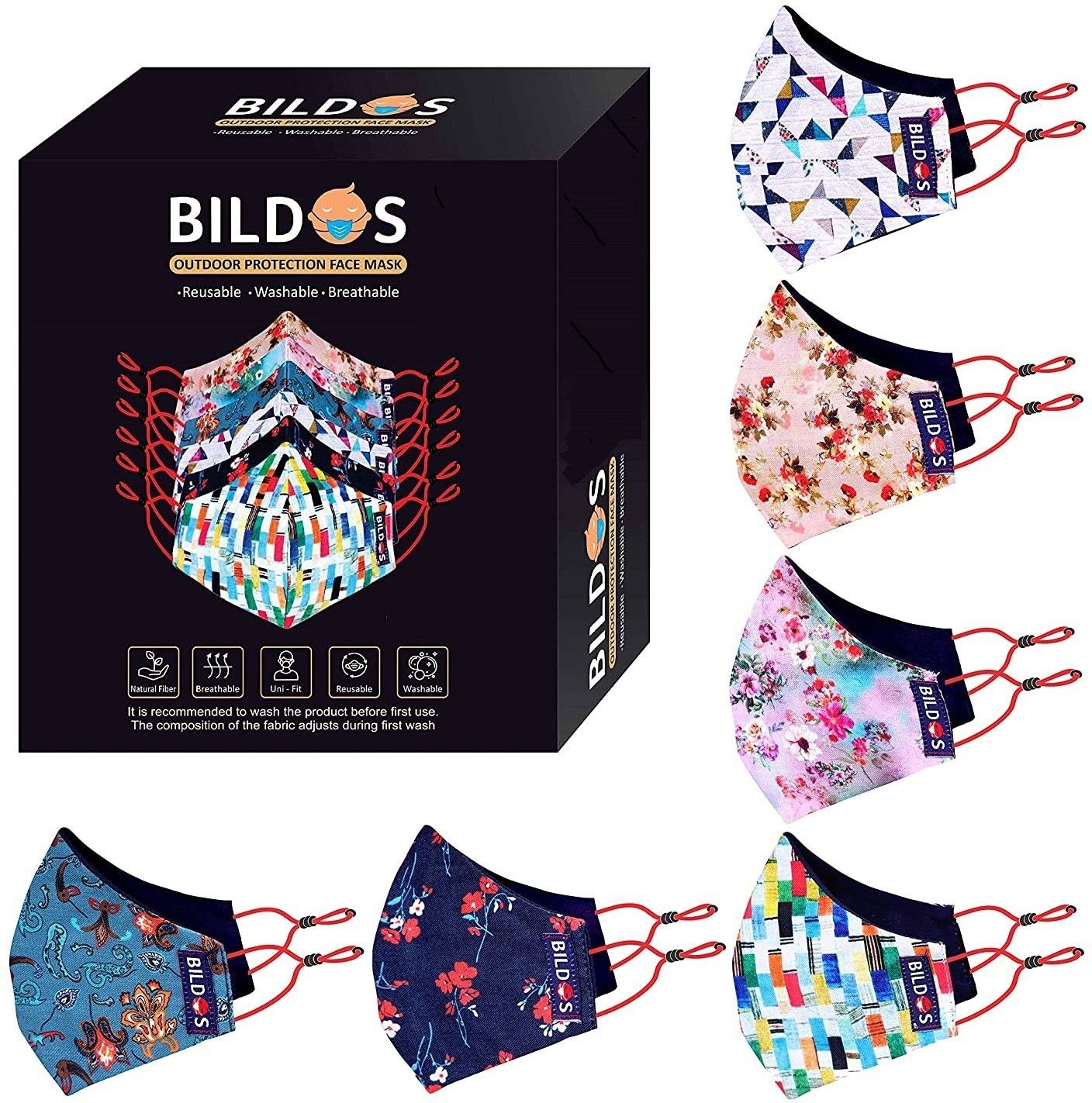 3 Layer Cotton Cloth mask 6 Pcs Designer Printed Crystal Floral Reusable Mask Reusable, Washable Cloth Mask With Melt Blown Fabric Layer-image-24