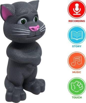 migwow Talking Tom Cat with Recording, Music, Story and Touch Functionality, Voice, Stories and Songs Toy for Kids. (Grey)-picture-16